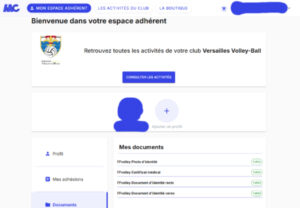 Exemple espace adhérent